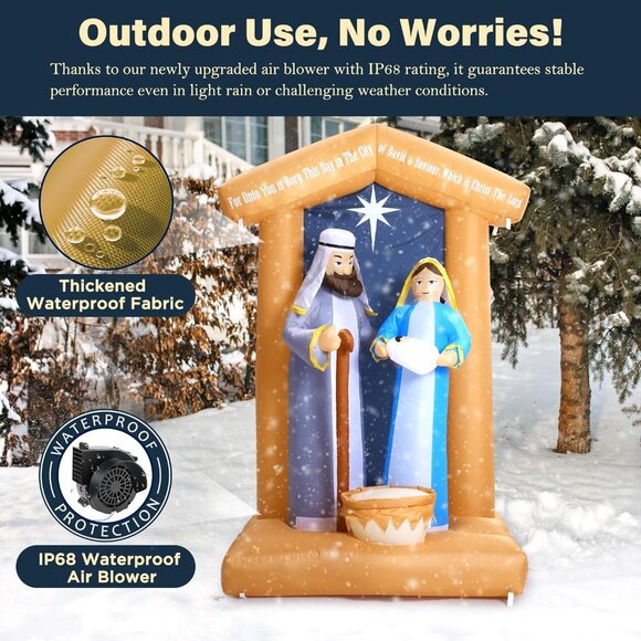 🆕7 FT Christmas Inflatables Nativity 2 Sets Blow Up Yard Outdoor Decorations - Picture 7 of 9
